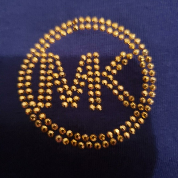 Michael Kors Navy Blue Lace up Logo Shirt - Picture 2 of 3